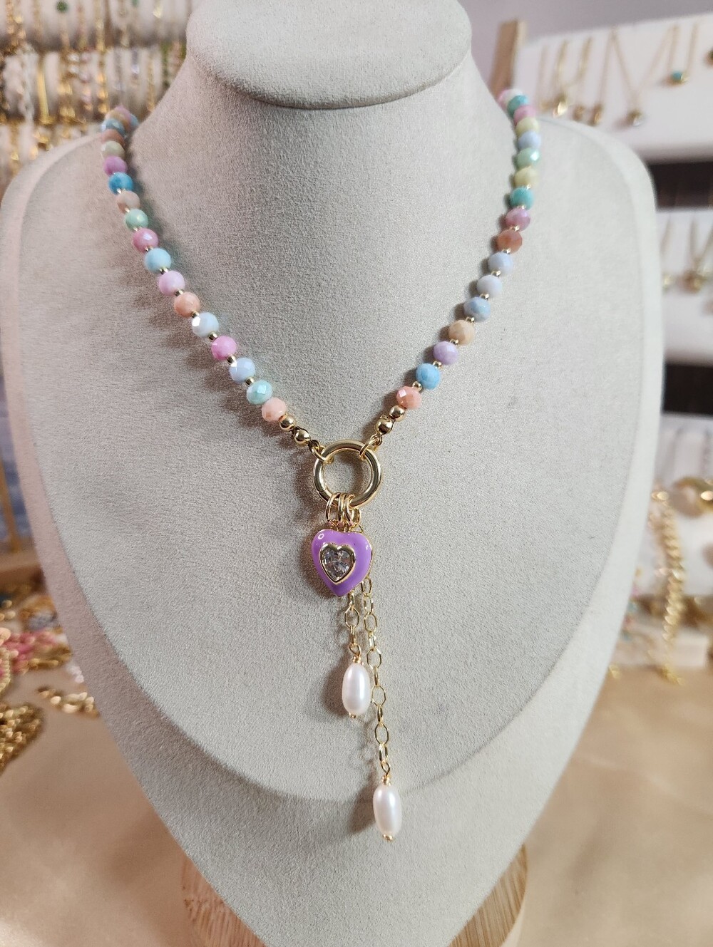 Handmade Cotton Candy Lariat Necklace
